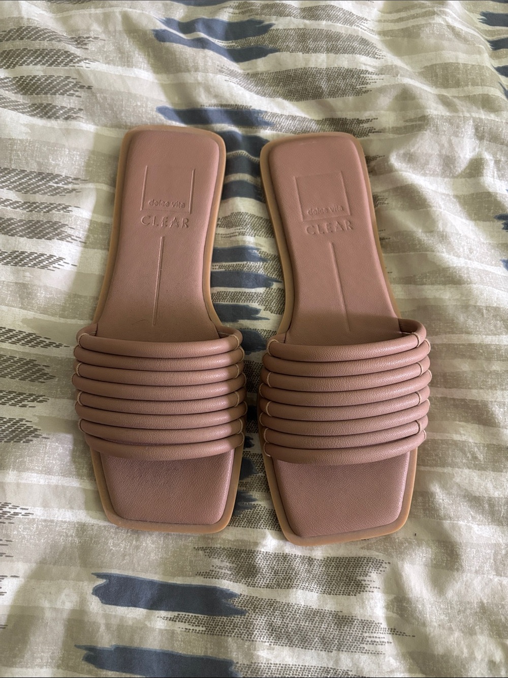 Dolce Vita Tan Padded-Strap Slide Sandals